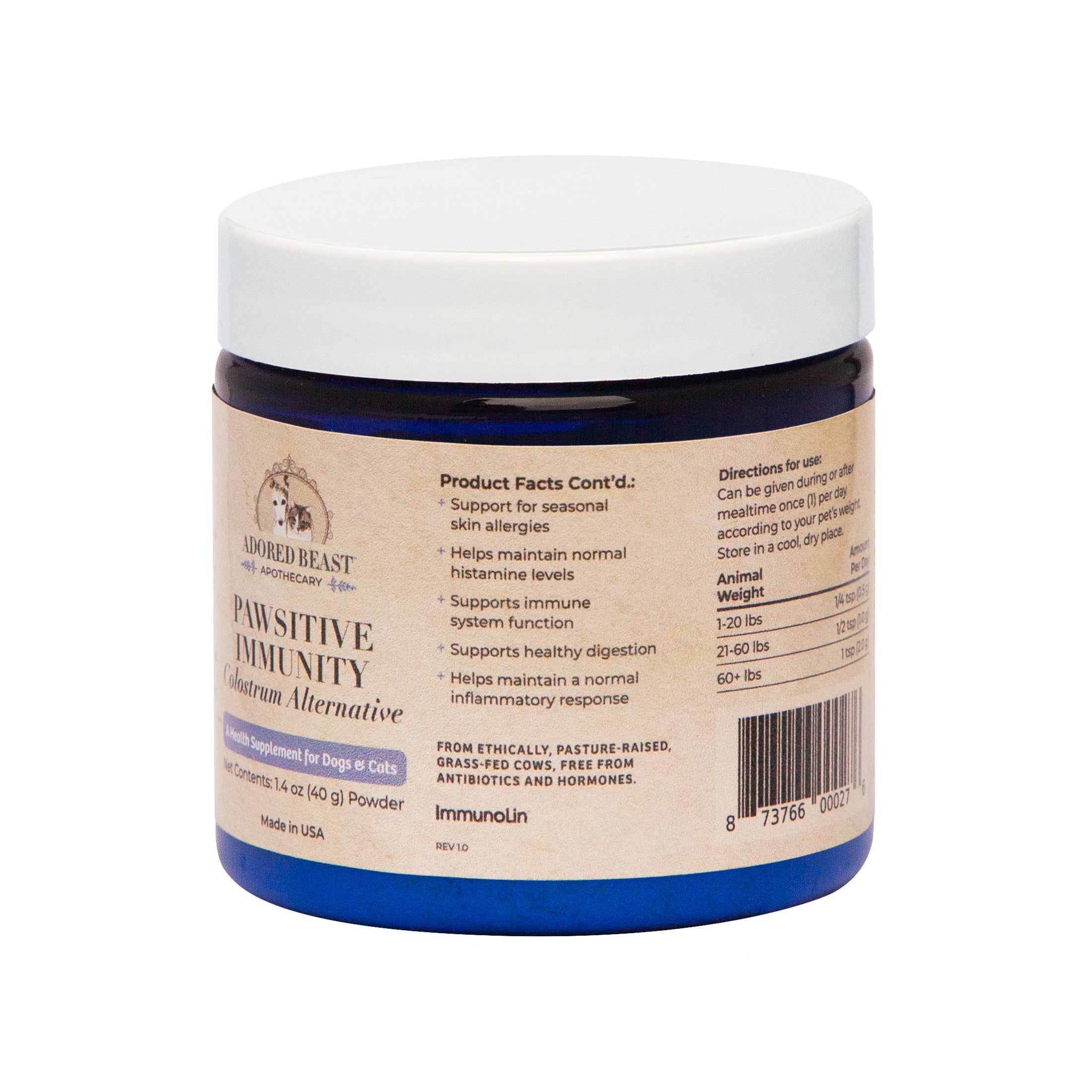 Pawsitive Immunity | Colostrum Alternative | Adored Beast - Raw Dog Food Complete