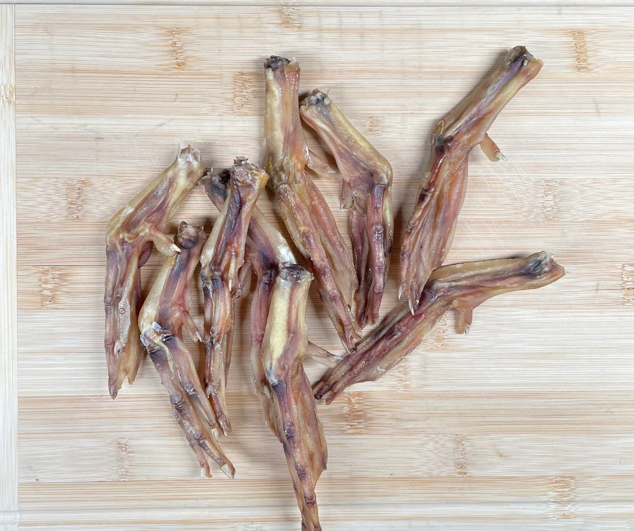 Air Dried Duck Feet-- Dried Duck Feet 8 to 9 feet - 5 oz - Raw Dog Food Complete