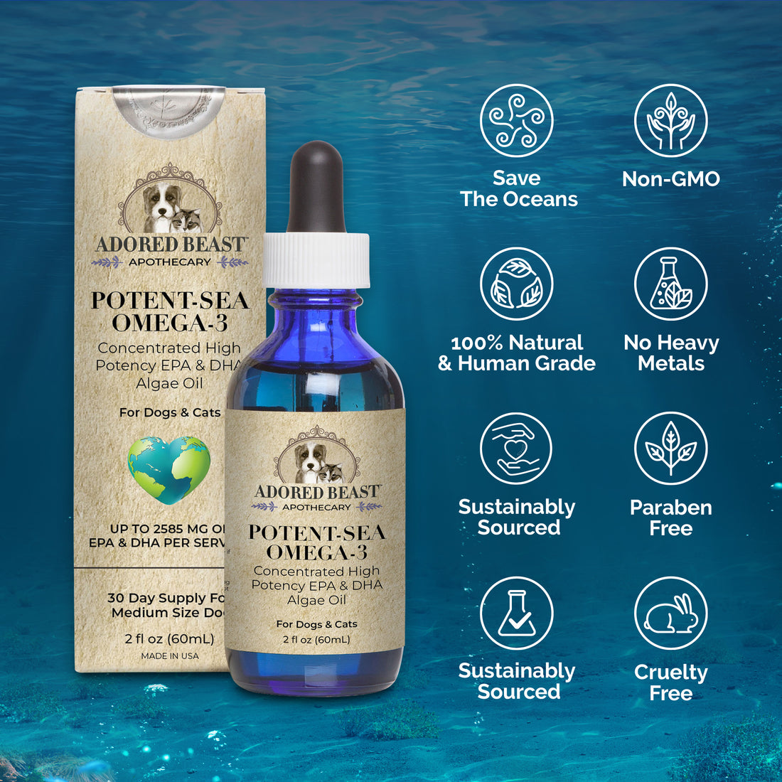 Potent-Sea Omega-3 | EPA &amp; DHA - Raw Dog Food Complete