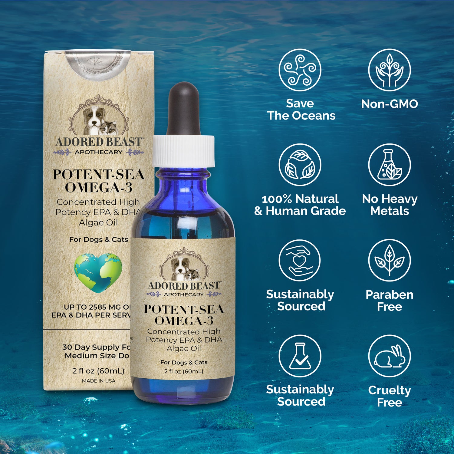 Potent-Sea Omega-3 | EPA &amp; DHA - Raw Dog Food Complete
