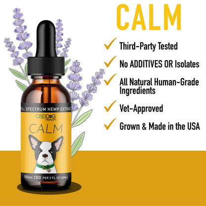 Calm -  Bottle of oil with attributes Made in USA