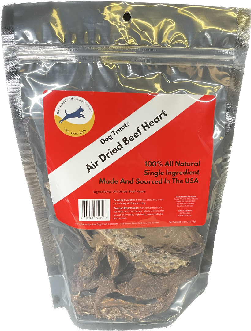 Air Dried Beef Heart- Dried Beef Heart 5oz - Raw Dog Food Complete